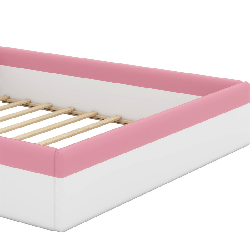 Upholstered Daybed Frame With Fence And Stairs, King