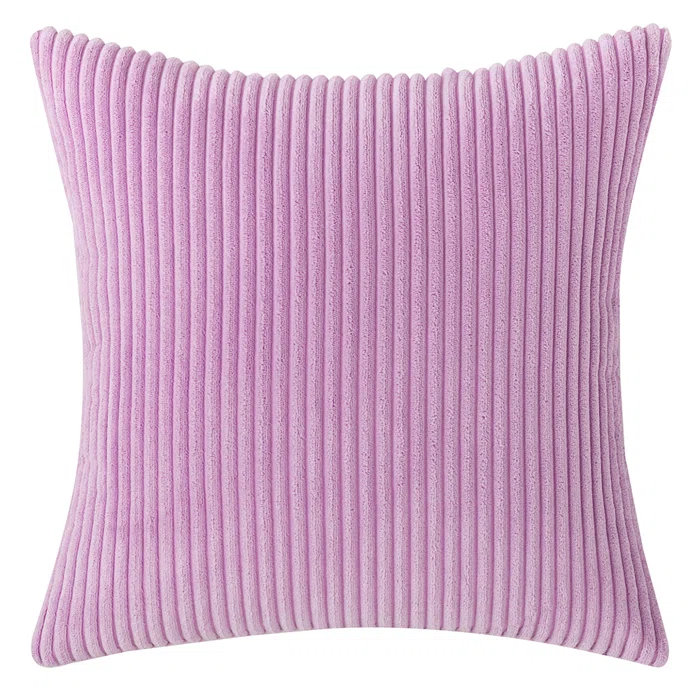 Housse de coussin réversible en velours côtelé Corduroy, Mauve clair