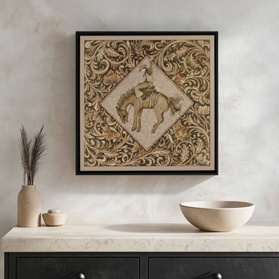 Leather Bucking Bronco by Cindy Jacobs Art Print