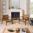 30" Genuine Leather Accent Armchair With Solid Ash Wood Frame