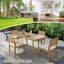 Ensemble de salle à manger de patio en bois massif 5 pièces avec coussins épais amovibles, adapté à une utilisation intérieure et extérieure-710846801
