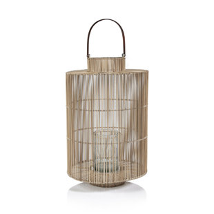 Carina Buri Lantern W/ Glass Hurricane