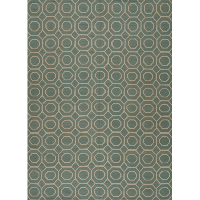 Geometric Area Rug in Gray/Green