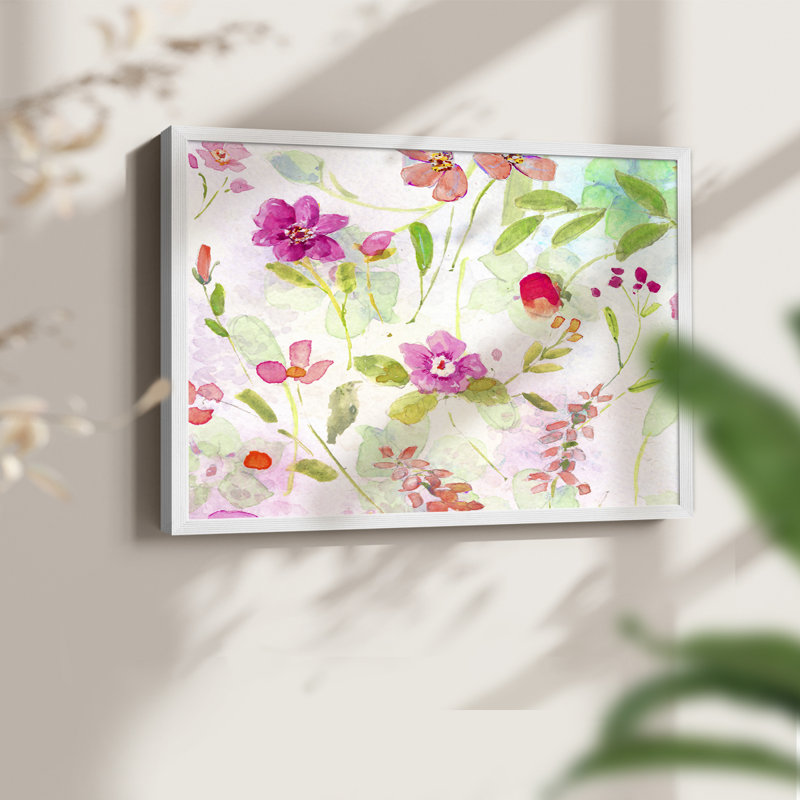 Jardin d'été - impression encadrée - réaménageable, H 11 po x l 14 po, Blanc