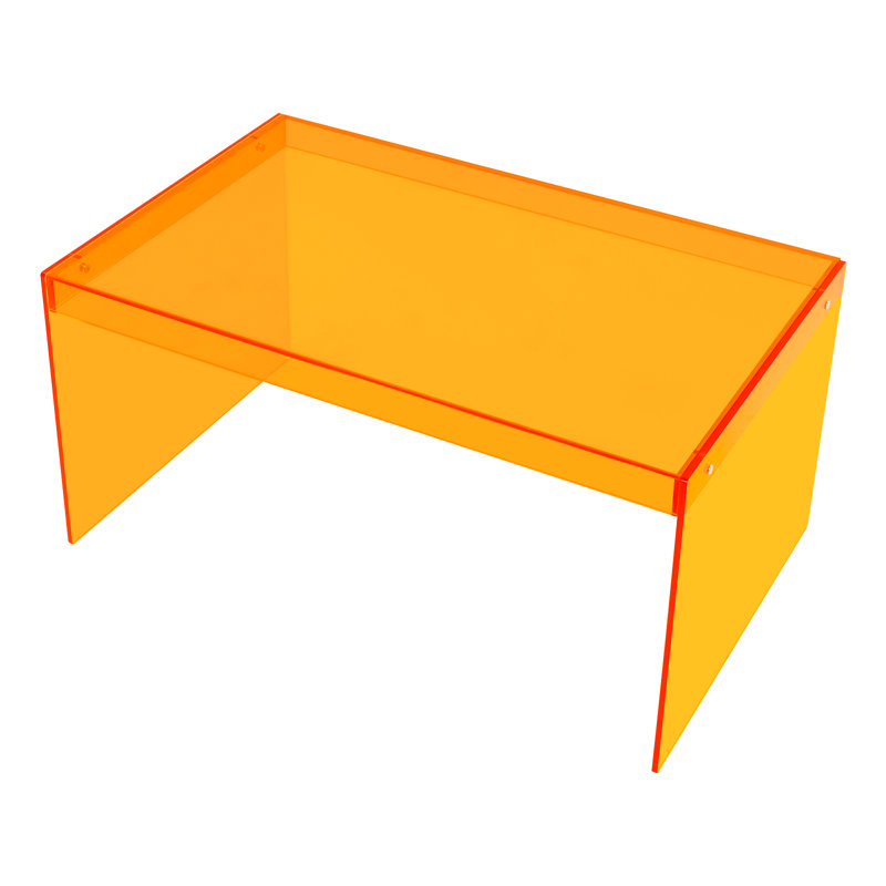 Table basse en acrylique 31,5 po Modern, Orange