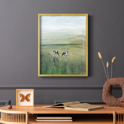 «Out to Pasture II», reproduction encadrée - bois massif