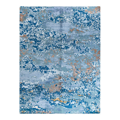 Overdyed One-of-a-Kind Rectangle 9'2" X 12'1" Hand Knotted Area Rug