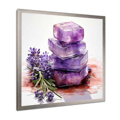 Purple Lavender batjhroom soap III - Lavender Canvas Print Wall Art
