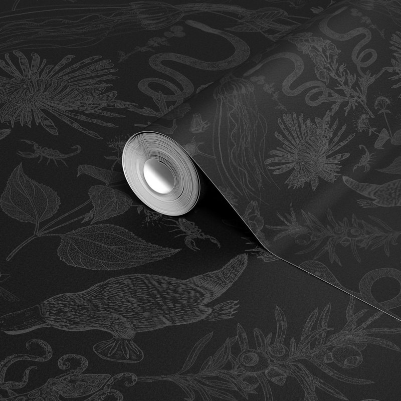 Papier peint Critter, Noir / gris