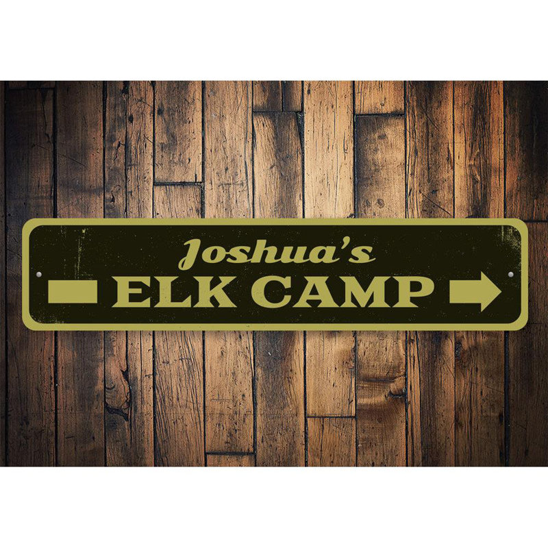 Plaque en aluminium Elk Camp, H 6 po x l 24 po x P 0,06 po