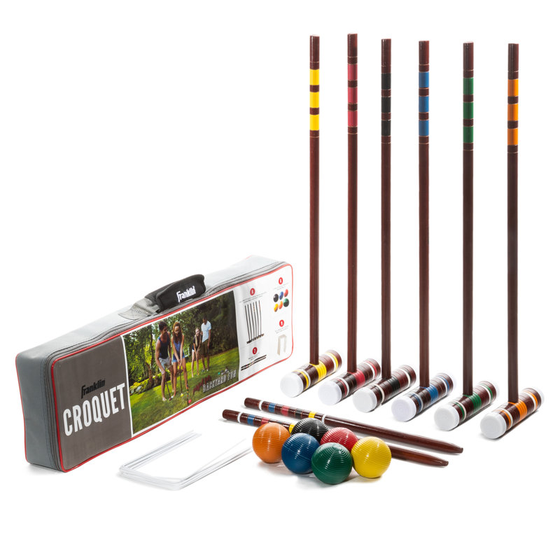 Ensemble de jeu de croquet à 6 joueurs avec étui de transport