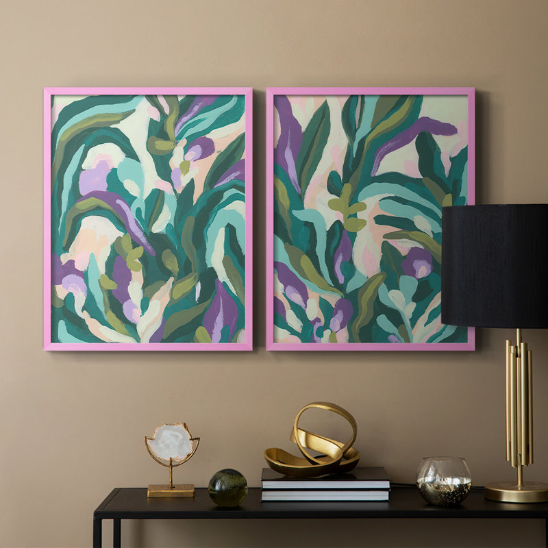 Jungle Wave I - reproduction encadrée de qualité supérieure - prête à être accrochée - aucun clou requis - aucun clou requis