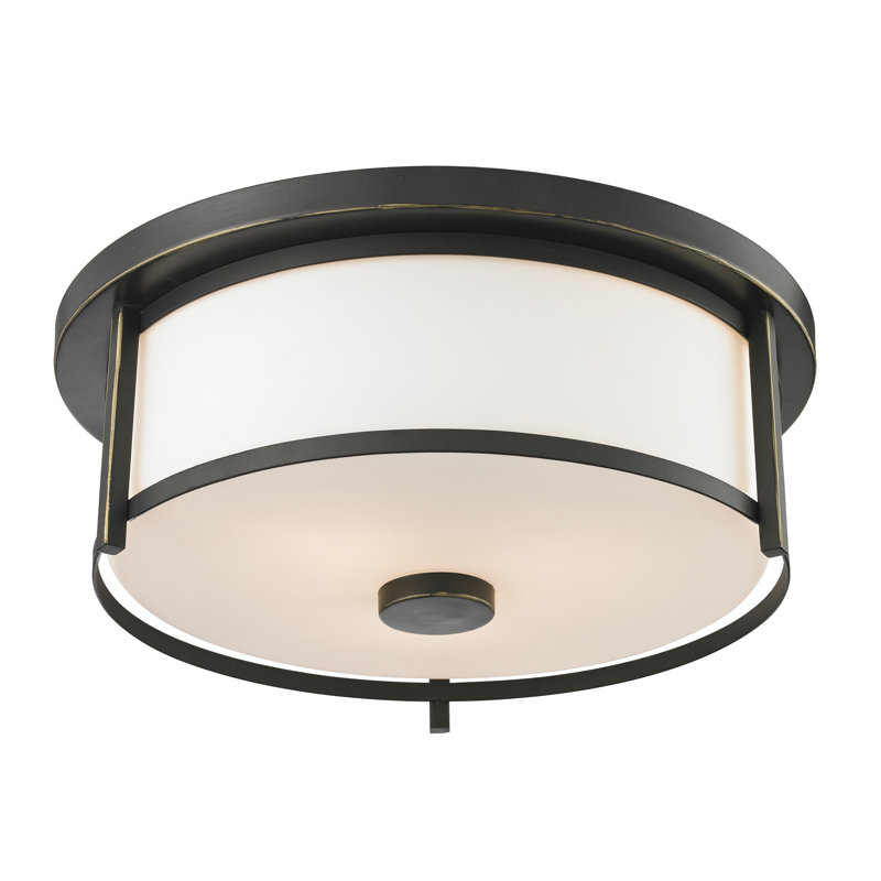 Plafonnier encastré 2 lumières Attah, H 4,88 po x l 13,75 po, Bronze vieilli