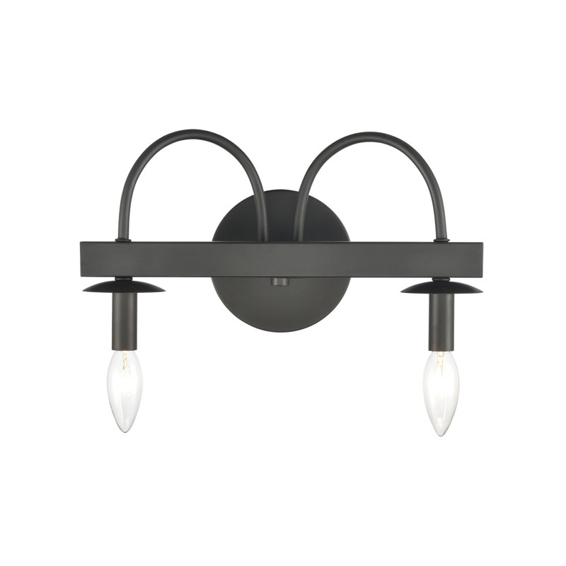 Williamson 14'' Wide 2-Light Vanity Light - Black, 2 Lights, 8" H x 14" W x 5" D, E26 Bulb