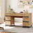  Home Office Set: 59" Modern Desk With Charging Station And Storage Cabinet, Two 72" Tall Bookcases With 3 Tiers And 4 Cabinets, Wood Computer Desk And Storage Cabinet For Work Study-688048949