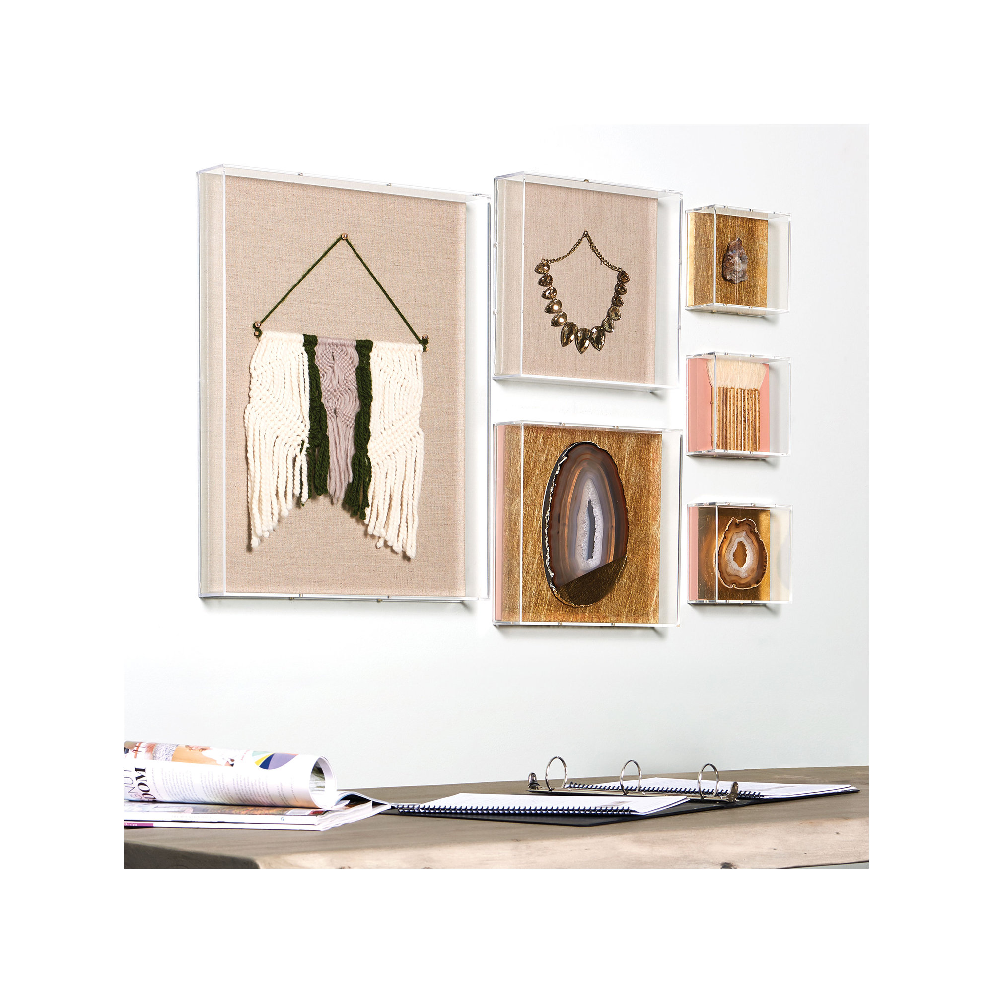 Modern Acrylic Shadowbox with Linen Canvas 3" Depth | UV Grade, 10" x 10"