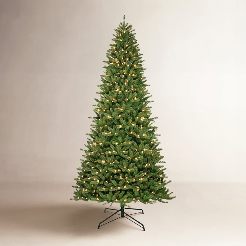 Sapin de Noël vert avec lumières, H 11 pi