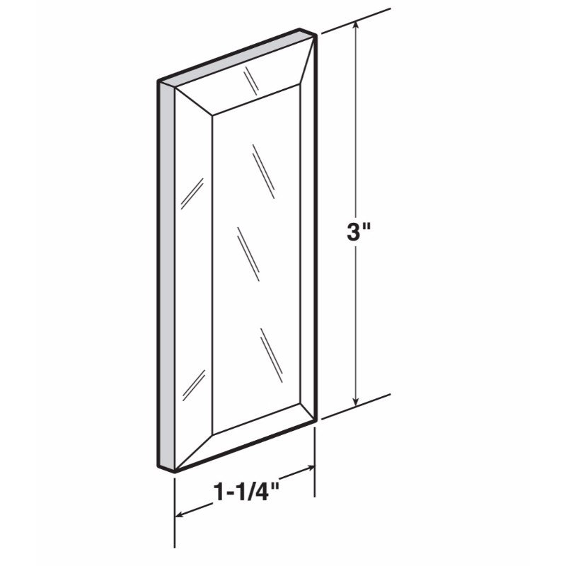 3 in., Mirror Finish, Sliding Door Pull with Self Adhesive