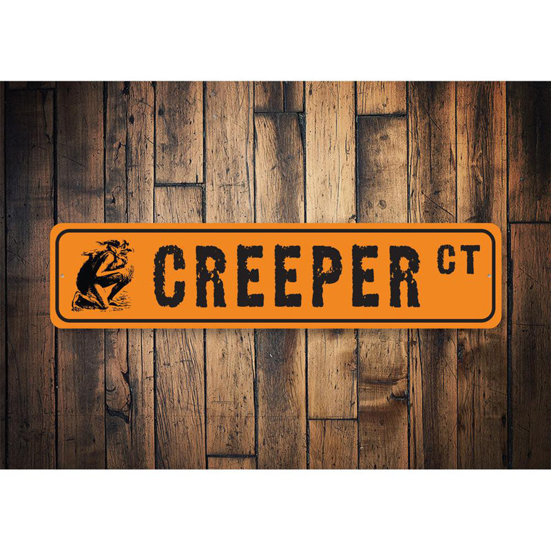 Plaque en aluminium Creeper Street, H 6 po x l 24 po x P 0,06 po