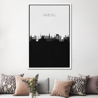 Hamburg, Germany City Skyline by Ayse Deniz Akerman - Print on Canvas