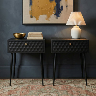 Set of 2 Saturn 1-Drawer Bedside Cabinets