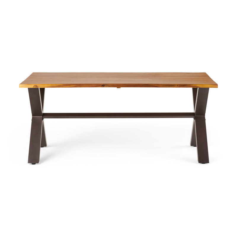 Yizel Rectangular Metal Outdoor Dining Table , 34.5'' in. W 70.75'' in. D