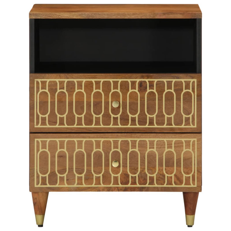 Abdulaleem 50 cm W Bedside Table, Brown