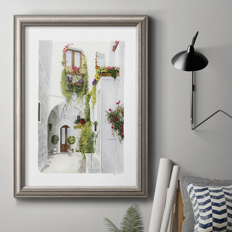Bougainvilla Alley I, toile encadrée de qualité supérieure - prête à être accrochée, H 36 po x l 24 po x P 2,5 po