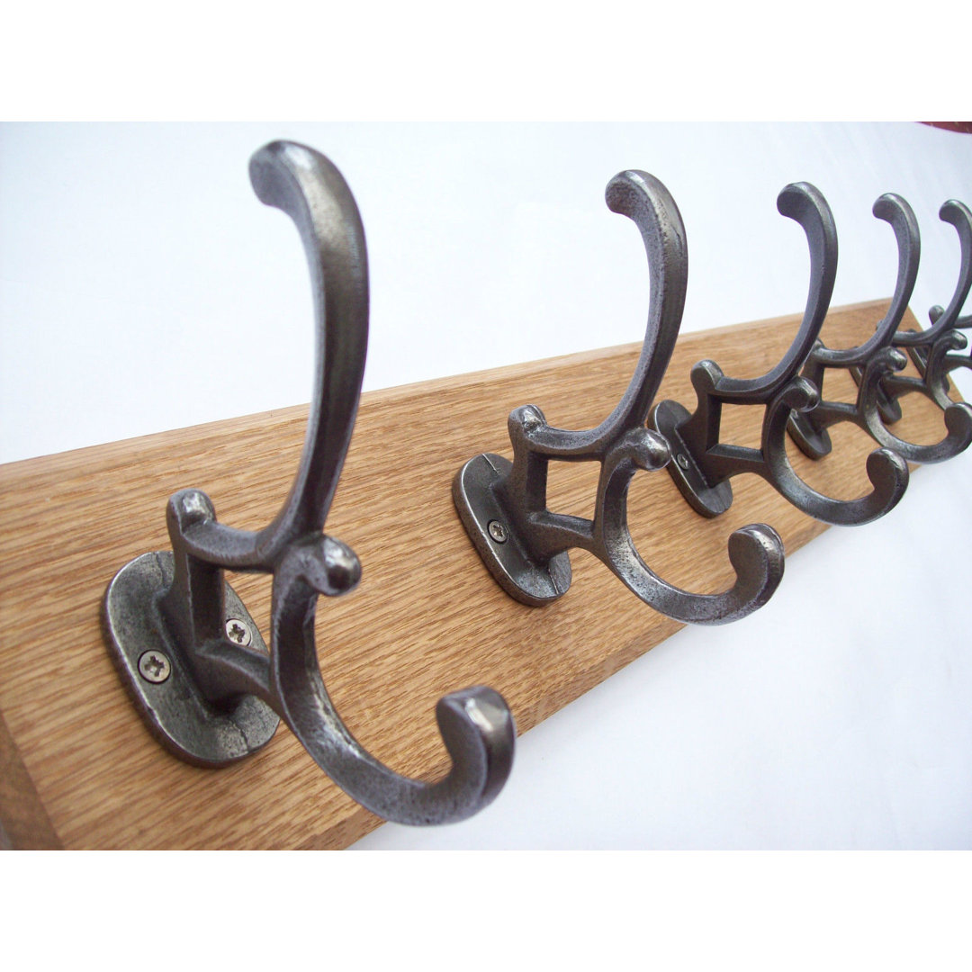 Solid Wood 9 - Hook Wall Mounted Coat Rack