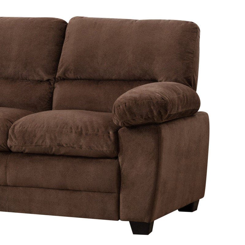Ehrenberg Upholstered Loveseat, Brown Velvet, 37" H x 62.2" W x 36.2" D