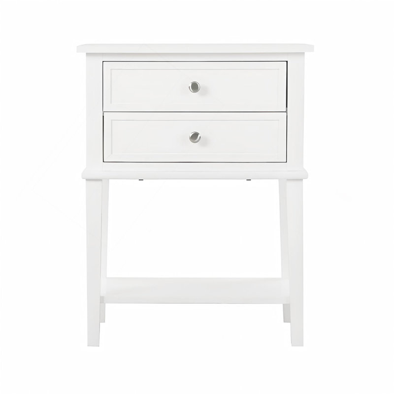 Elegant Contemporary Nightstand, White
