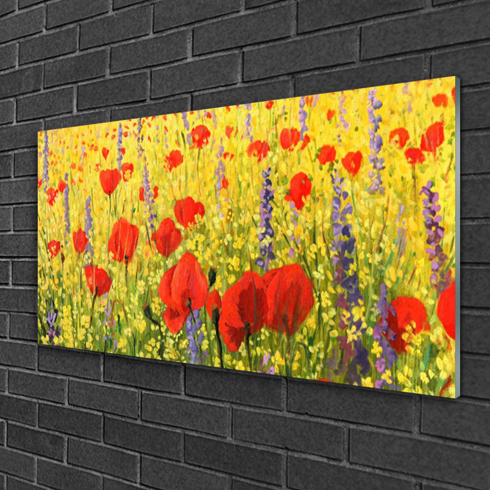 Glasbild Blumen Floral