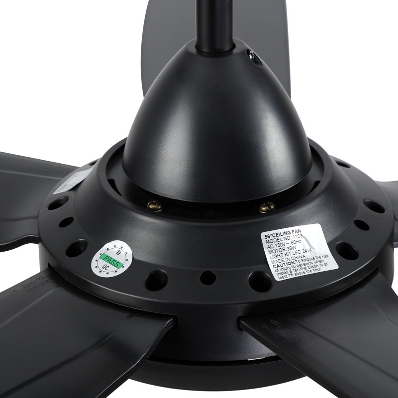 Ventilateur de plafond d'intérieur moderne standard à 5 pales 48 po / 56 po DEL avec télécommande et ensemble d'éclairage inclus