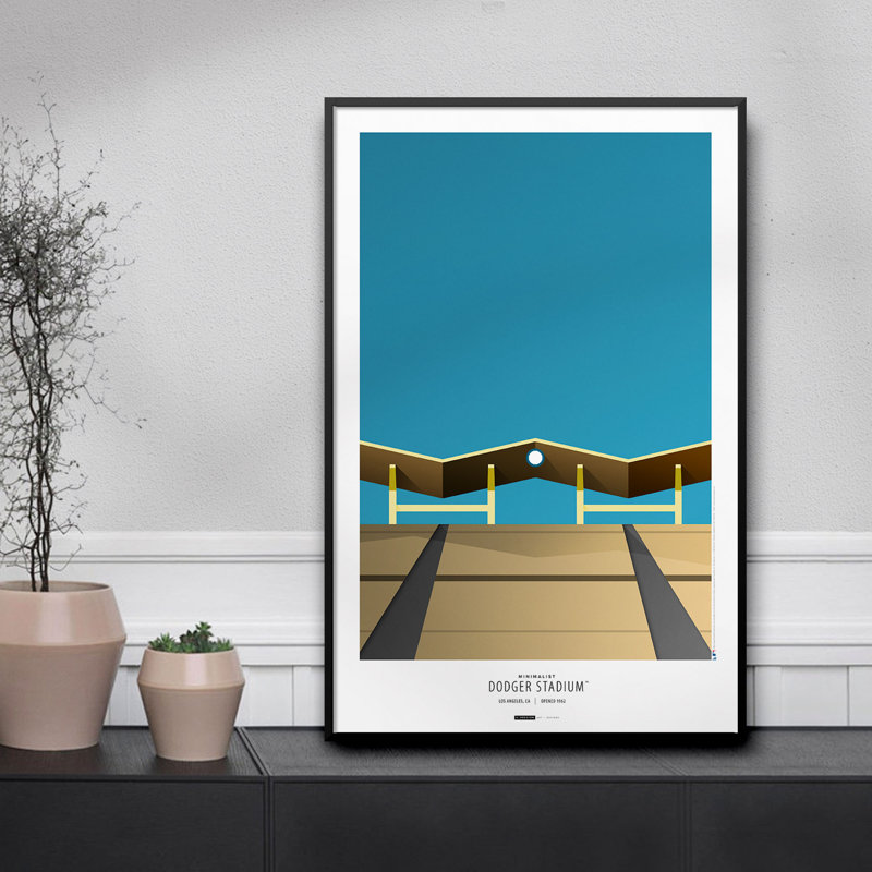 «Minimalist Dodger Stadium» par S. Preston, impression sur toile non encadrée