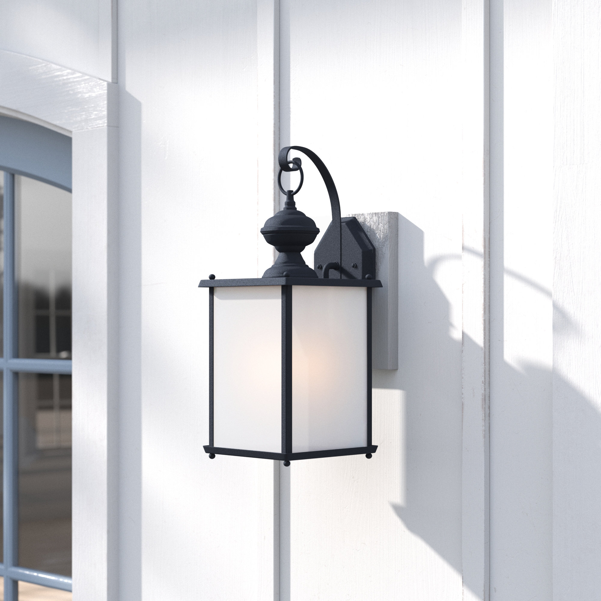 Adaline Single Light Outdoor Wall Light, Black, Yes