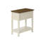 Table d'appoint étroite avec 2 et rangement - côté placage brun blanc antique pour le salon de la chambre à coucher-1618781795-1618781797