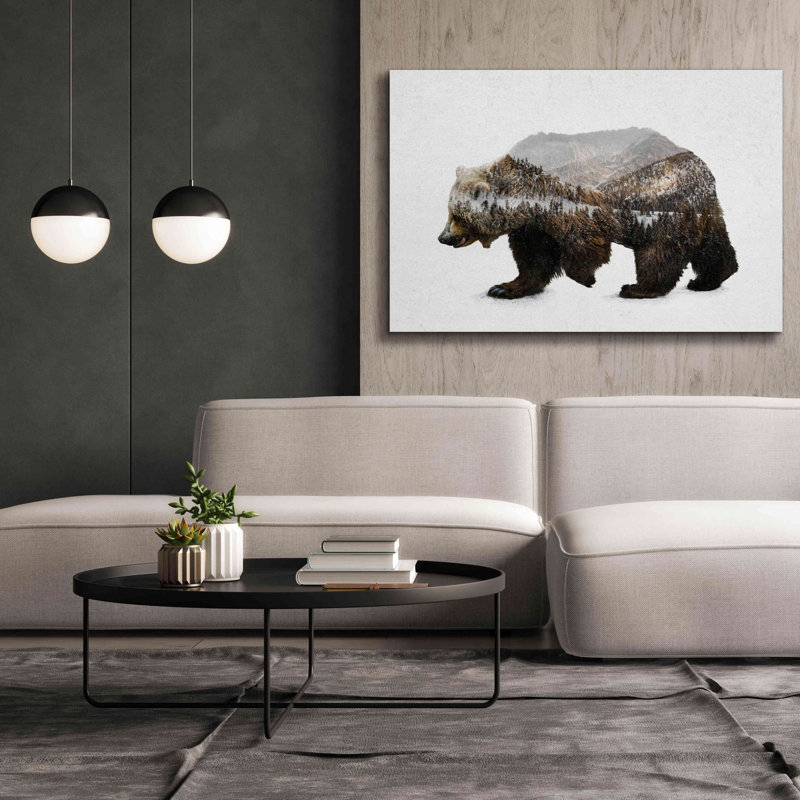 «The Kodiak Brown Bear» par Davies Babies, estampe numérique sur toile, H 40 po x l 60 po x P 1,5 po
