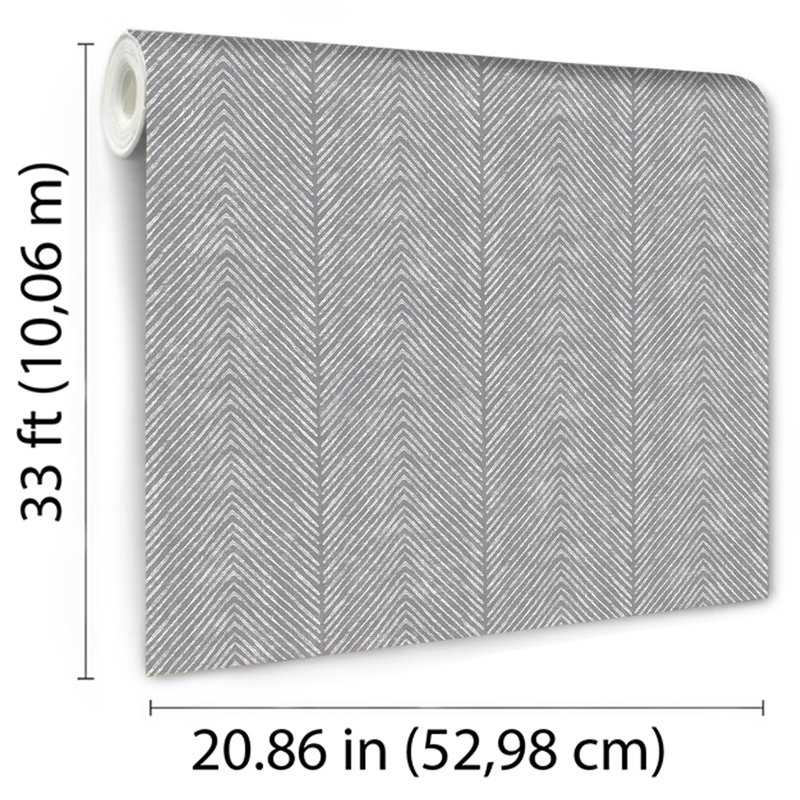 Papier peint naturel à chevrons, Gris