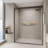 56-60 In. W X 72 In. H Double Sliding Shower Door, Semi-Frameless Bypass Bathroom Sliding Door With 1/4" (6Mm) Tempered Glass For Walk-In Shower, Matte Black 24D03-60MBX-121703470