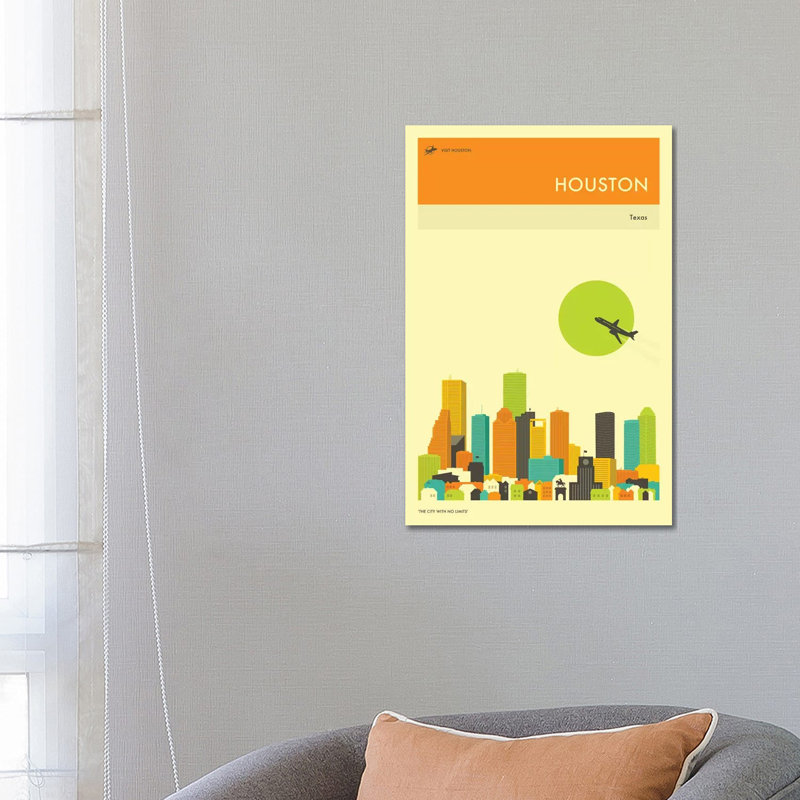 Houston Skyline III 1 Piece Wrapped Canvas Wall Art, 30.48 cm H x 45.72 cm W