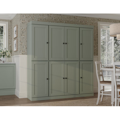 100% Solid Wood 65" Pantry Cabinet with Shaker Doors and Adjustable Shelves