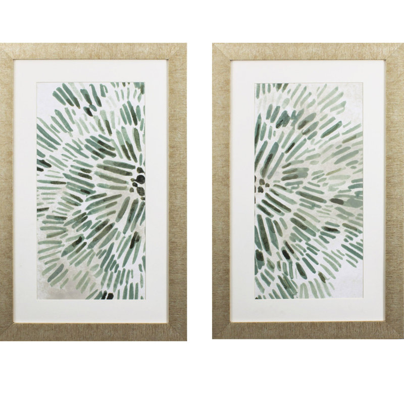 Ensemble de deux art mural aquarelle vert écume de mer