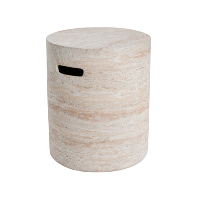 Lightweight Concrete Side Table With Handle, Finish, Natural And Modern Beauty Structure, Dimensions 15.5X15.5X18.5Inch