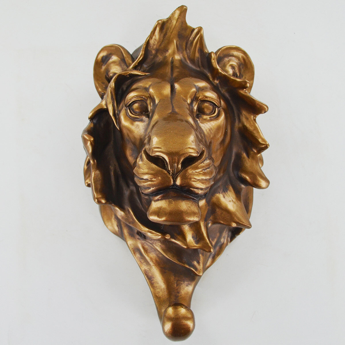 Lion Head Wall hook, Solid Brass Coat hook. Decorative animal