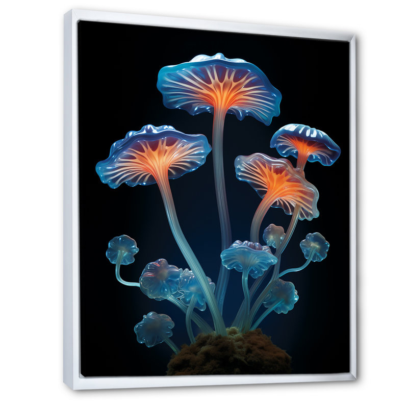 Mystical Jellyfish Garden, reproduction d'art sur toile, H 32 po x l 24 po x P 1 po, Cadre flottant blanc