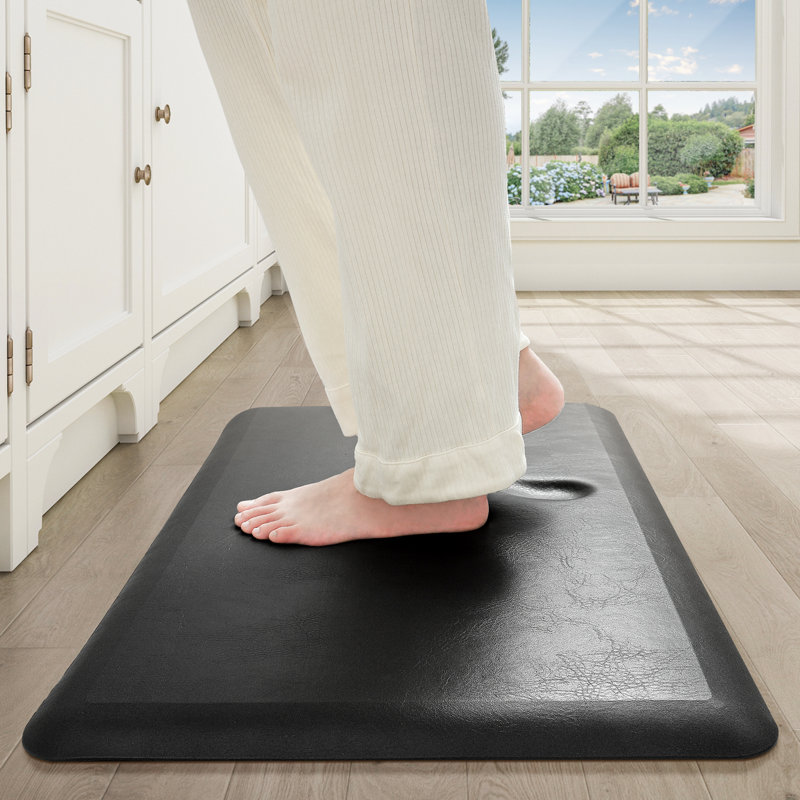 Tapis anti-fatigue Jahzlynn, Rectangle 1 pi 8 po x 2 pi 8 po, Noir