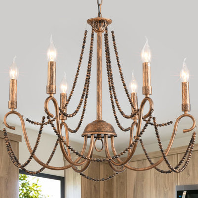 6-Light Dimmable Candle Style Chandelier