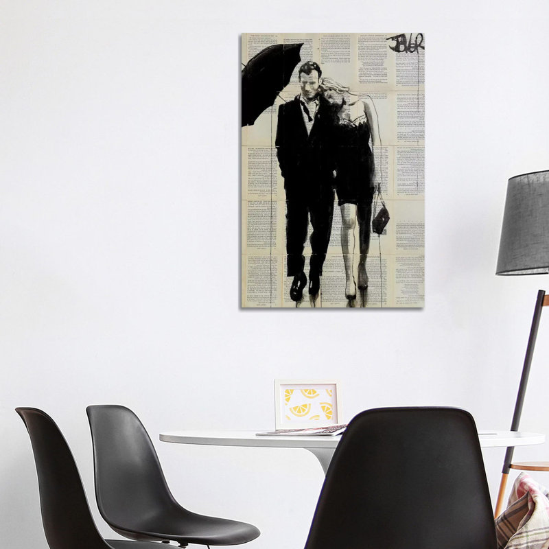 Impression d’art graphique, "each other" par Loui, Pas de tapis, H 40 po x l 26 po x P 1,5 po, Toile tendue