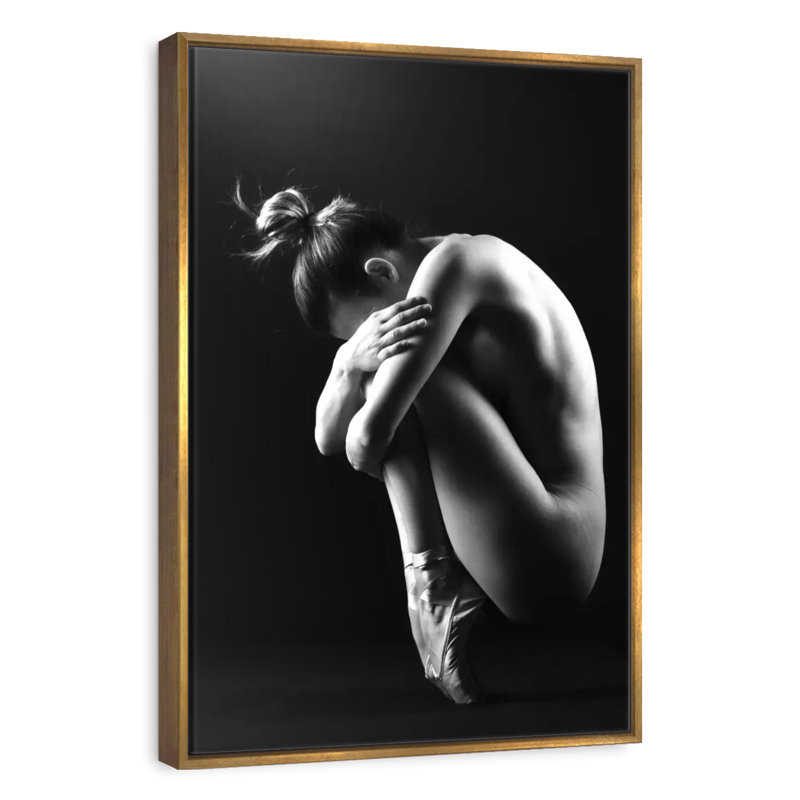 Ballerine classique posant II, Cadre flottant doré, 21 po x 31 po