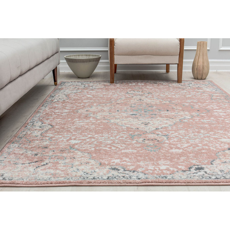 Gunson Vintage Pink Amaranth Area Rug, Square 6'